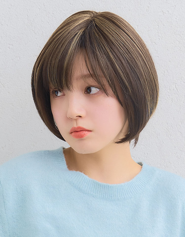 【ヘアスタイルコレクション】天使のエンファシスハイライト ダークブラウン×クロムイエローを着用したモデル写真