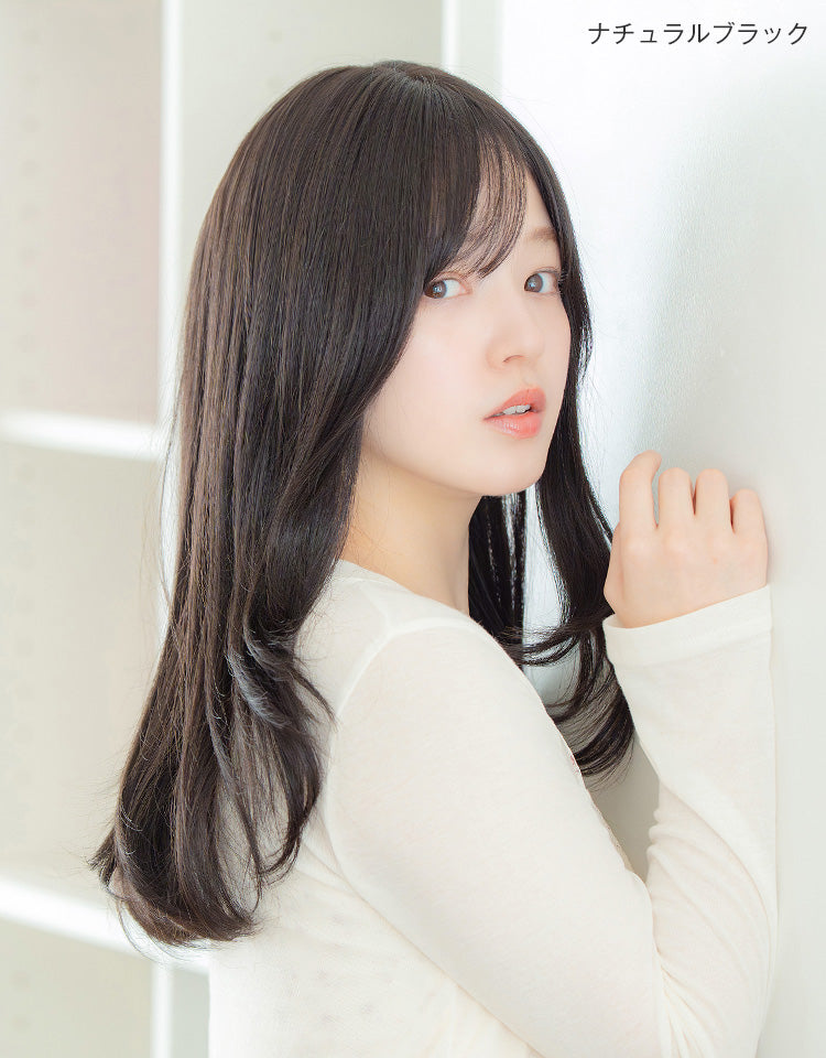 【極ぴたっ】天使のレリーナロング ナチュラルブラックを着用したモデル
