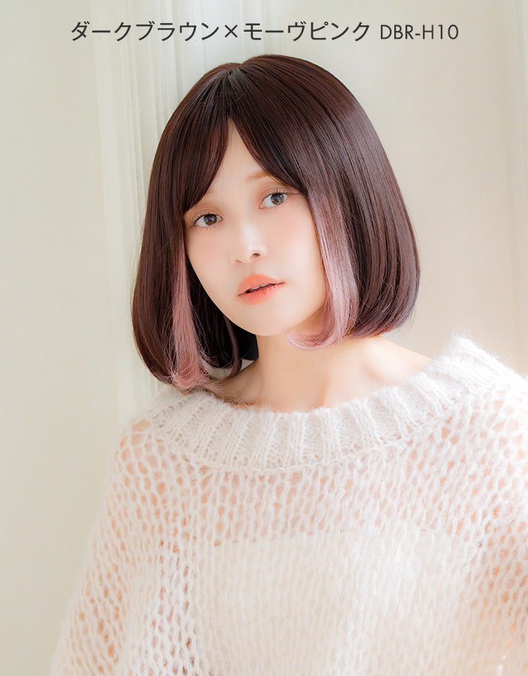 ダークブラウン×モーヴピンクを着用したモデル
