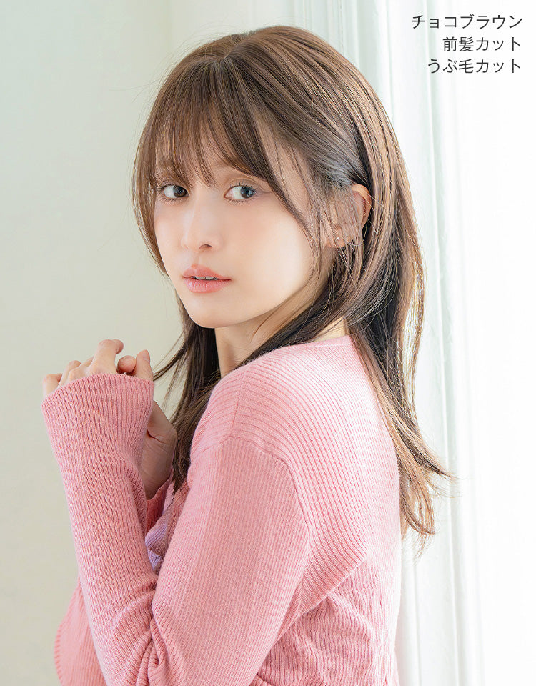 天使のレースフロントストレートミディ  LINEASTORIA リネアストリア 天使のシャドウミディ フルウィッグ ミディアム｜リネアストリア