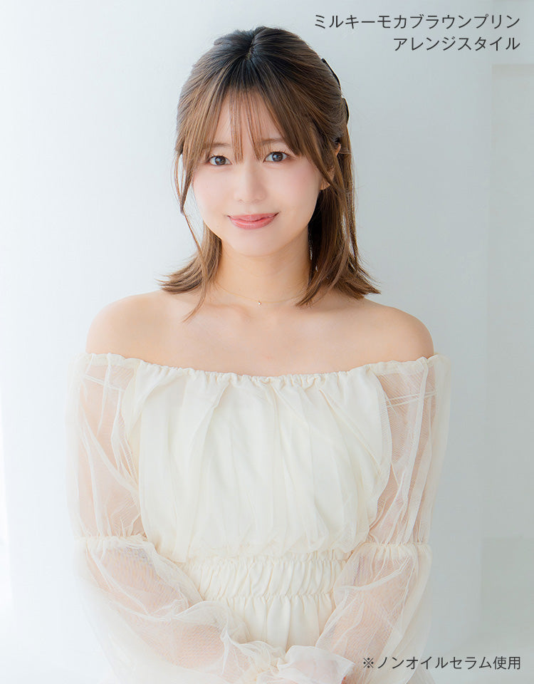 ミルキーモカブラウンプリン（アレンジスタイル）を着用したモデル