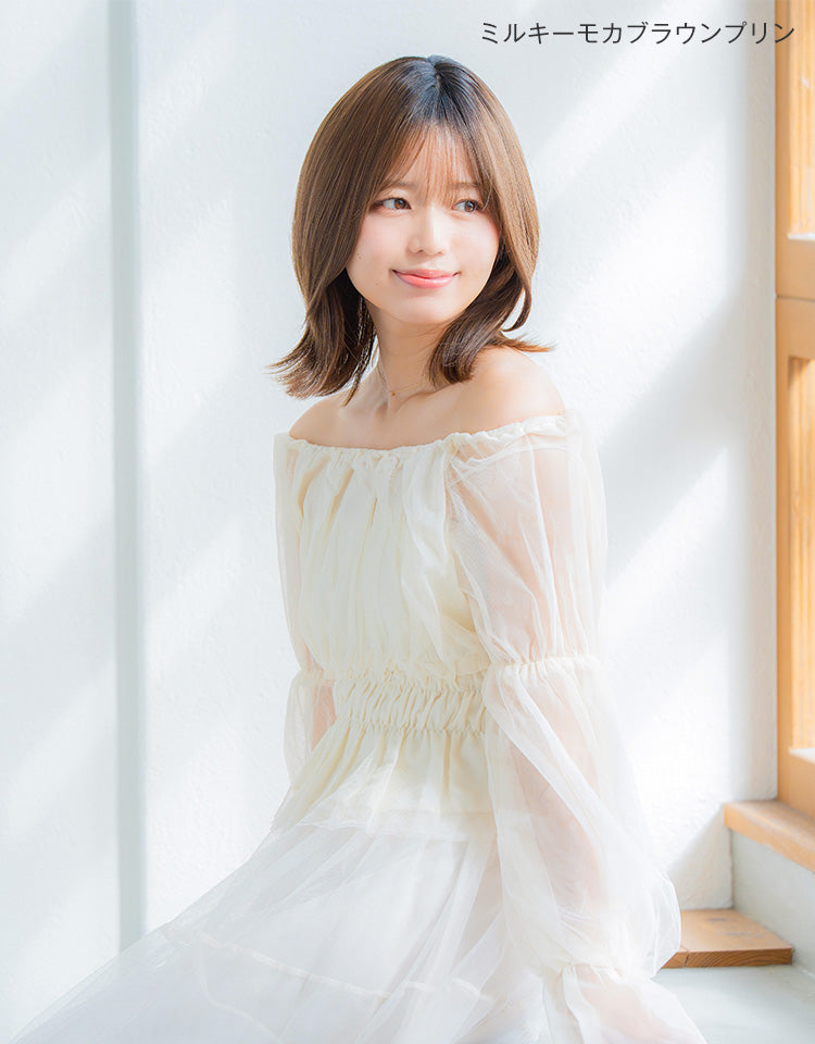 ミルキーモカブラウンプリンを着用したモデル