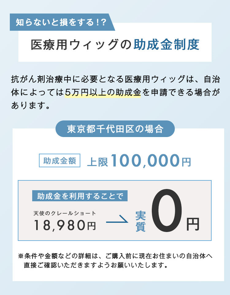 医療用ウィッグの助成金制度
