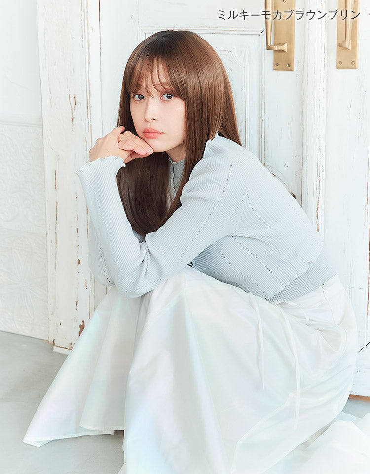 ミルキーモカブラウンプリンを着用したモデル写真