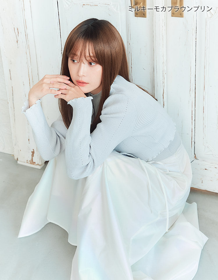ミルキーモカブラウンプリンを着用したモデル写真