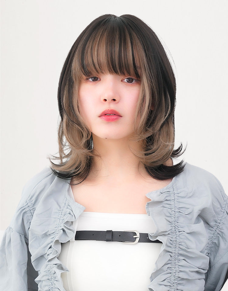 ブラック×グレージュ バングカラー(NBK-H11F)