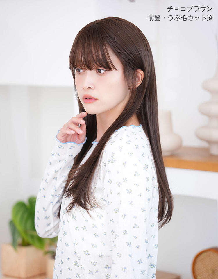 天使のチュチュロング チョコブラウン(前髪・うぶ毛カット済)を着用したモデル写真