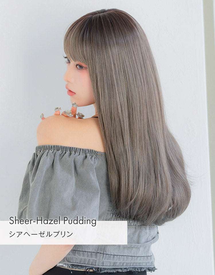HEART BEAT ロングストレート シアヘーゼルプリンを着用したモデル