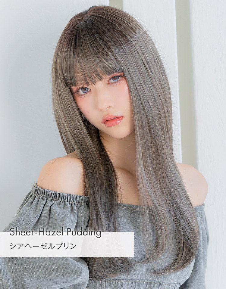 HEART BEAT ロングストレート シアヘーゼルプリンを着用したモデル
