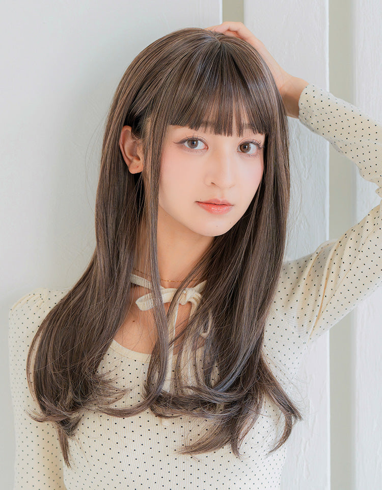 HEART BEAT ロングストレート アーモンド×シナモンベージュ
