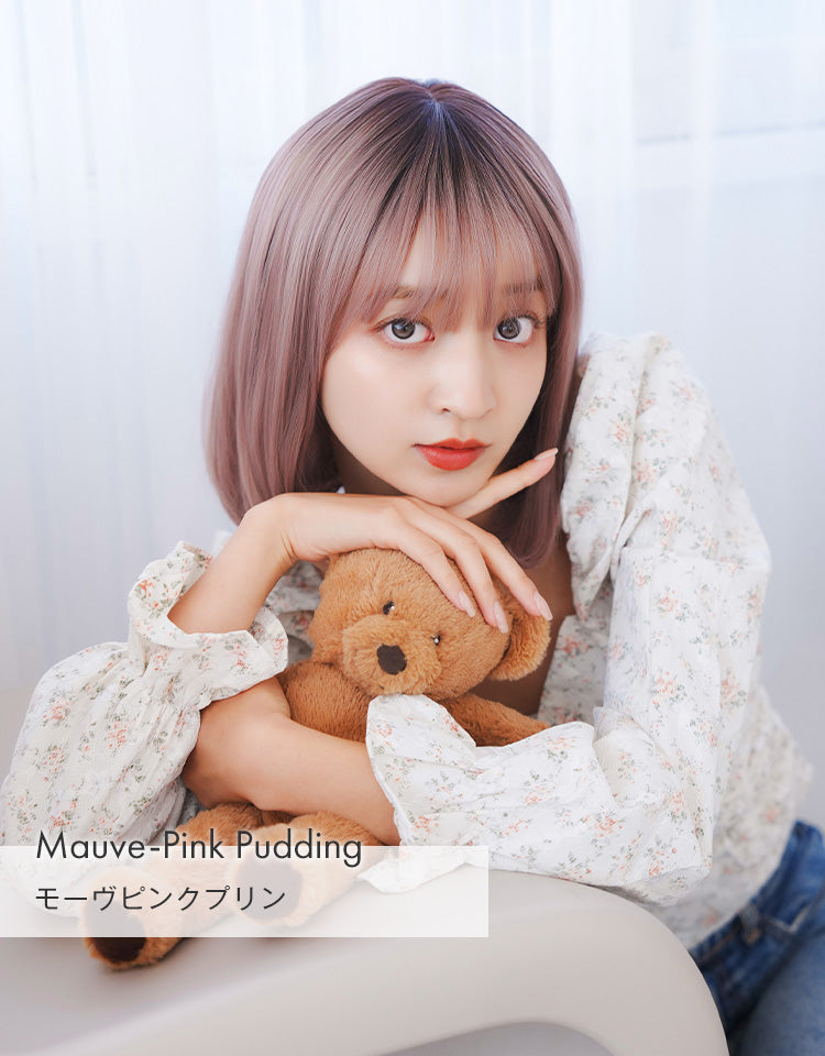 モーヴピンクプリンを着用したモデル
