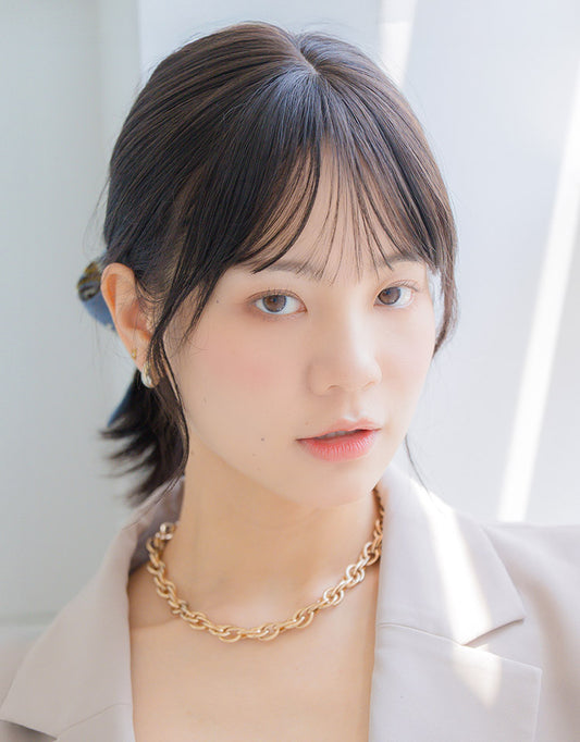 つむじ付き前髪ウィッグ ナチュラルバング人毛MIX