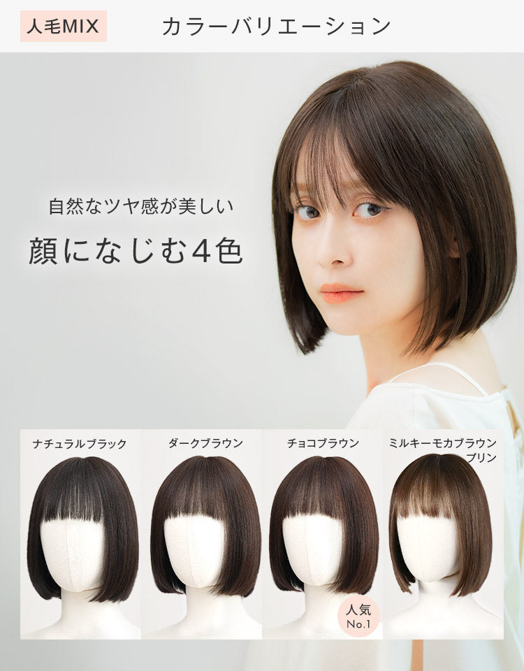 人毛MIXカラーバリエーション 自然なツヤ感が美しい顔になじむ4色