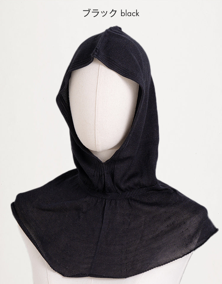 天使がつつむナイトフーディー シルク100% ブラック