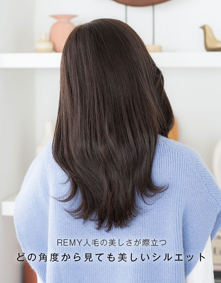 レンタル】REMY人毛100% 天使の月満ちるベースミディアム フルウィッグ