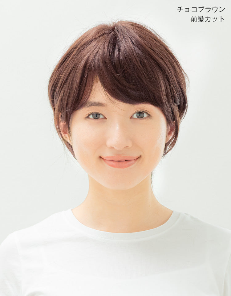 天使のブリティッシュショート人毛MIX フルウィッグ ショート｜リネ