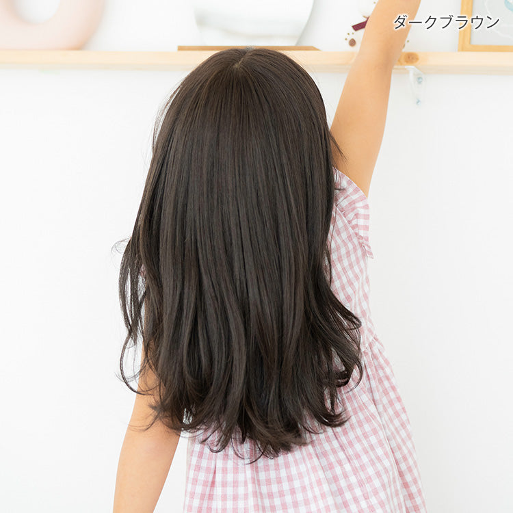 天使のベースウィッグ人毛MIX ダークブラウンを着用したモデル写真