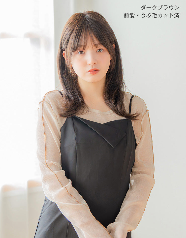 REMY人毛100%天使の月満ちるカルムレイヤー 前髪・うぶ毛カット済の着用イメージ