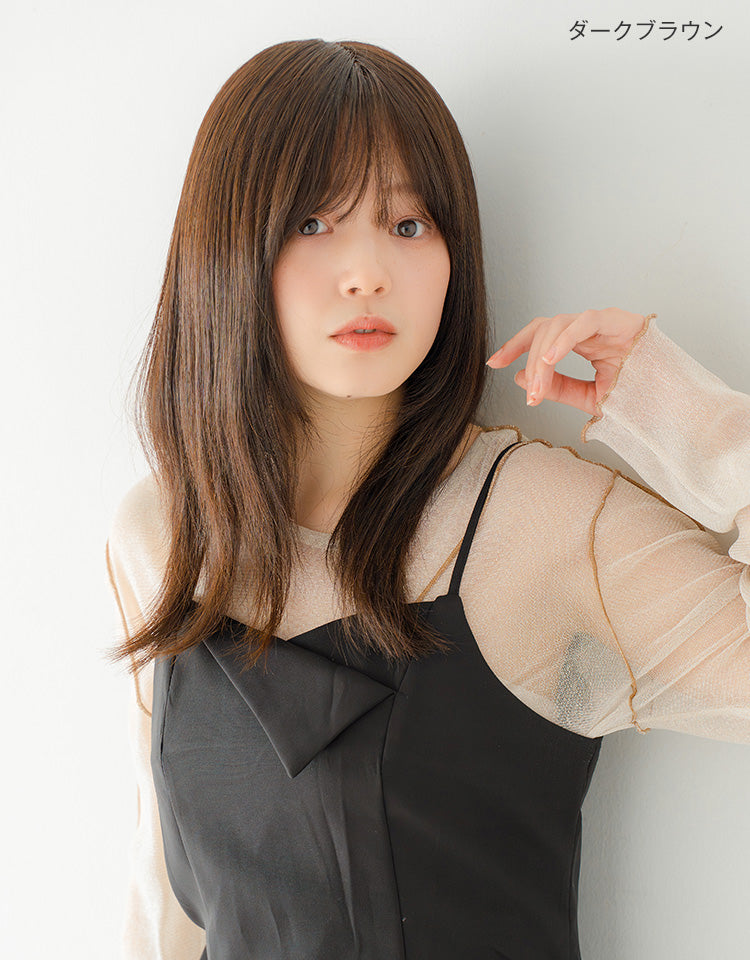 REMY人毛100%天使の月満ちるカルムレイヤー ダークブラウン着用モデル
