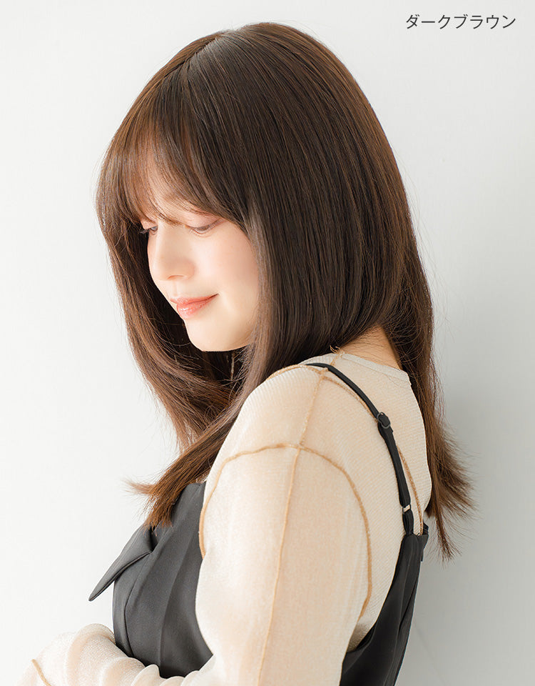 REMY人毛100%天使の月満ちるカルムレイヤー ダークブラウン着用モデル