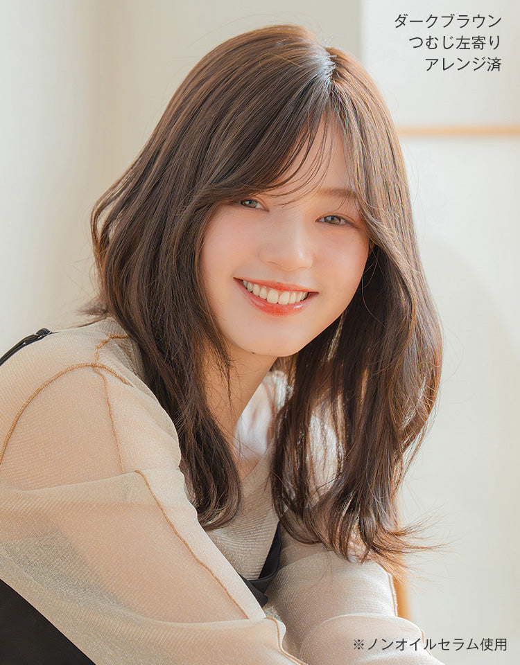 REMY人毛100%天使の月満ちるカルムレイヤー つむじ左寄り アレンジ済み着用イメージ