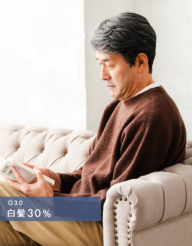 白髪30%を着用したモデル写真