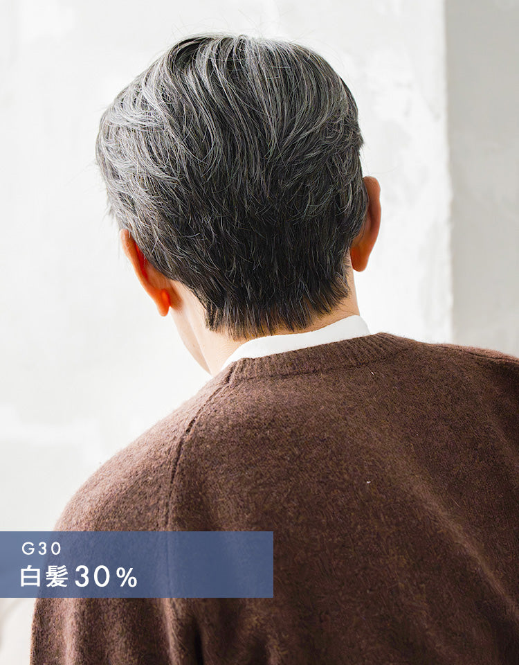 白髪30%を着用したモデル写真