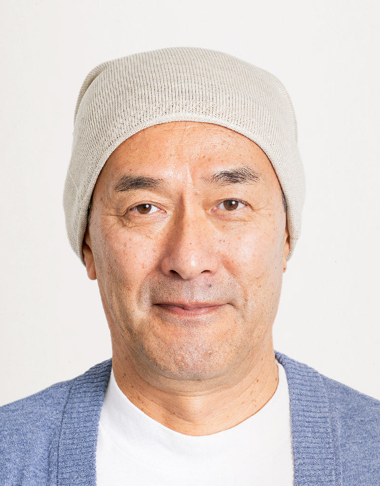 うるおい薄手ニットケア帽子