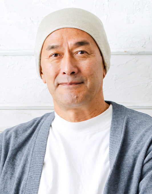 うるおい薄手ニットケア帽子