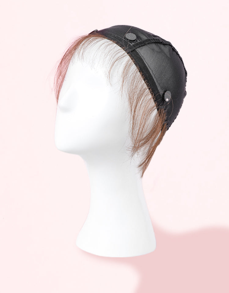 ウィッグアンダーキャップ 人毛100%うぶ毛つき