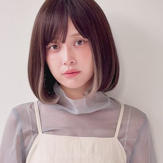 インナーカラーカジュアルボブ人毛MIXの着用動画