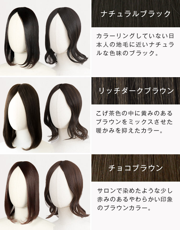 カラーバリエーション(ナチュラルブラック・リッチダークブラウン・チョコブラウン)