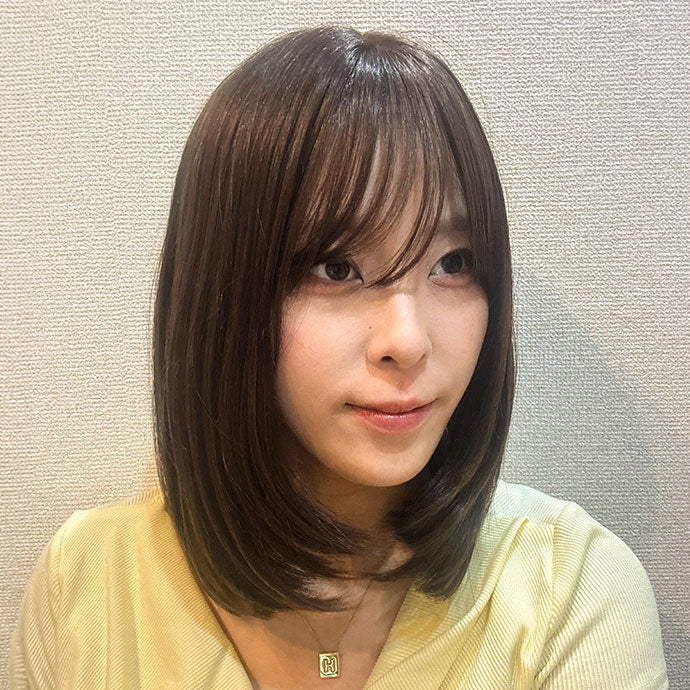 ナチュラルな横流しバング