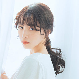 ブリッジポニーテール フラワーカールミディの画像